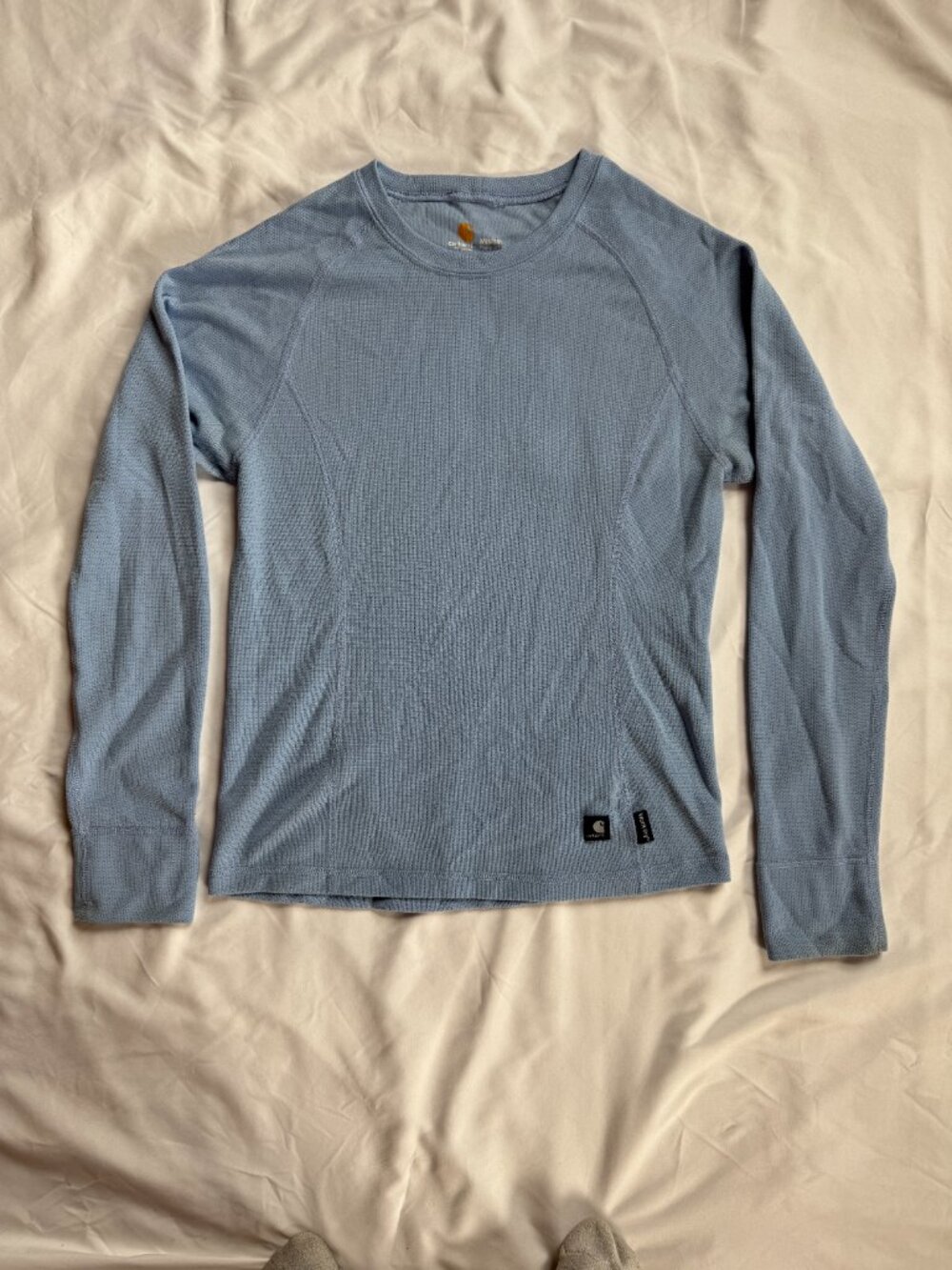 Carhartt Work-Dry Womens Medium 8/10 Blue Long Sleeve Performance Shirt